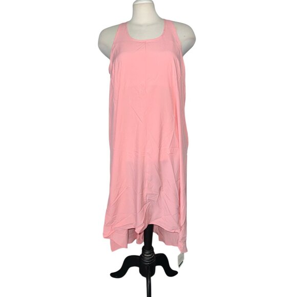 Halara Breezeful Racerback Hi Low MIdi Dress Sz XL Womens Pink Built in Bra Slee - Picture 3 of 15